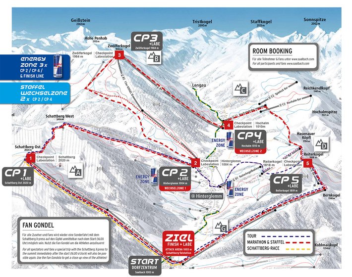 Streckenplan Karte Saalbach-Hinterglemm
